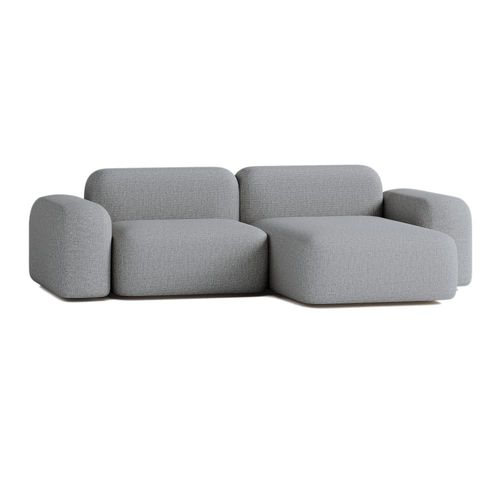 Canapé D'angle 3 Places En Tissu Gris Foncé