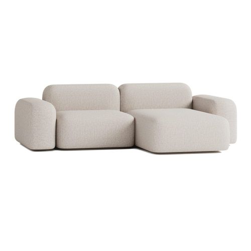 Canapé D'angle 3 Places En Tissu Beige