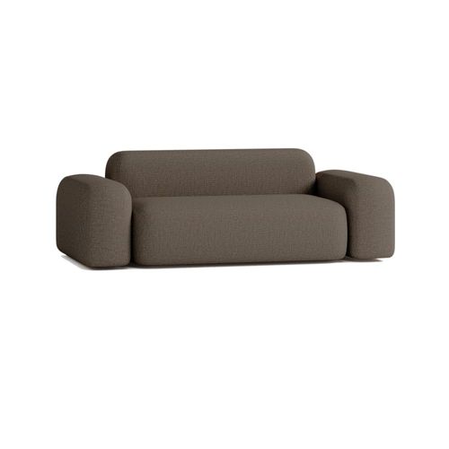 Canapé Droit Contemporain 2 Places En Tissu Marron
