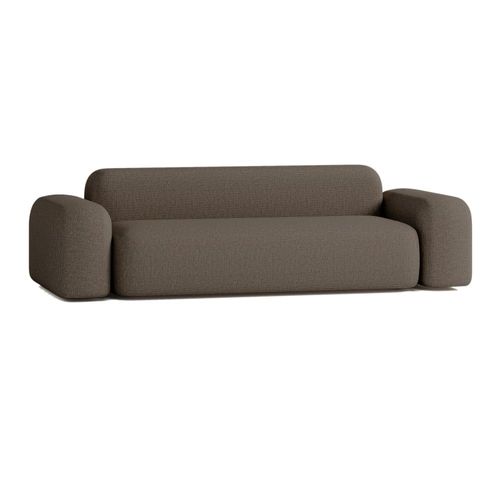 Canapé Droit Contemporain 3 Places En Tissu Marron
