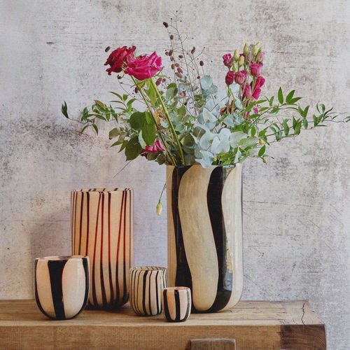 Vase en verre ø16cm - Blanc ivoire