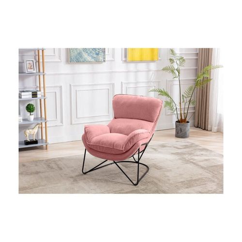 Fauteuil En Velours Rose Poudré
