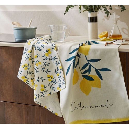 Torchon En Coton Jaune 50x75 Cm
