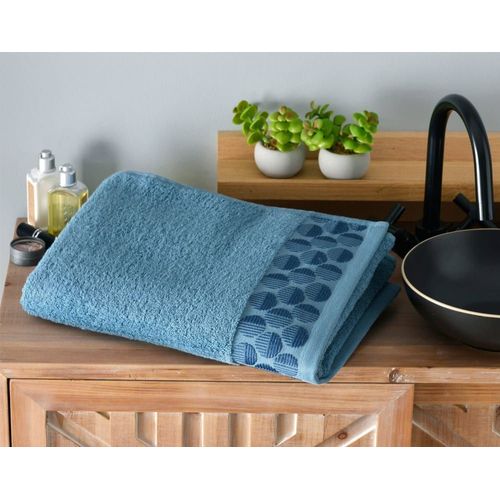 Serviette De Toilette En Coton 450 G/M² Bleu 50x90