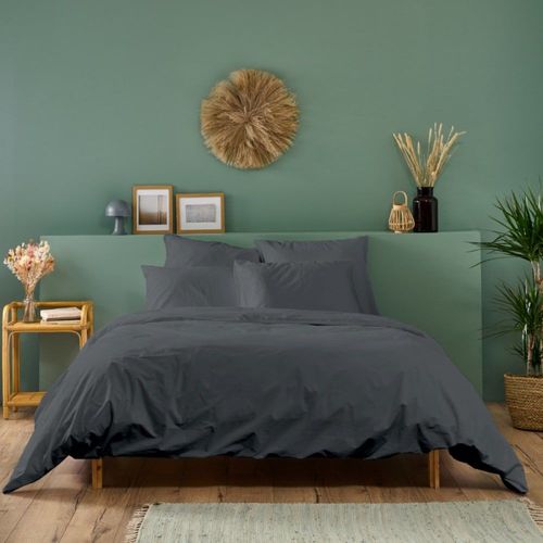 Parure De Lit 1 Personne Anthracite 140x200cm