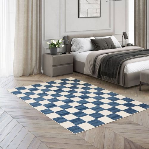 Tapis Intérieur Et Extérieur Géométrique -160x230cm Bleu Polypropylène