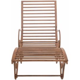 Bain De Soleil Avec Accoudoirs En Métal Marron Antique