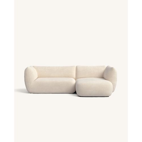 Canapé D'angle Droit 2 Places En Tissu Beige