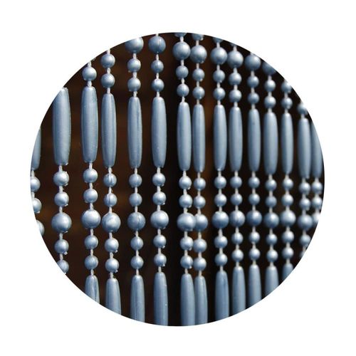 Rideau De Porte En Perles Grises Frejus 90x210 Cm
