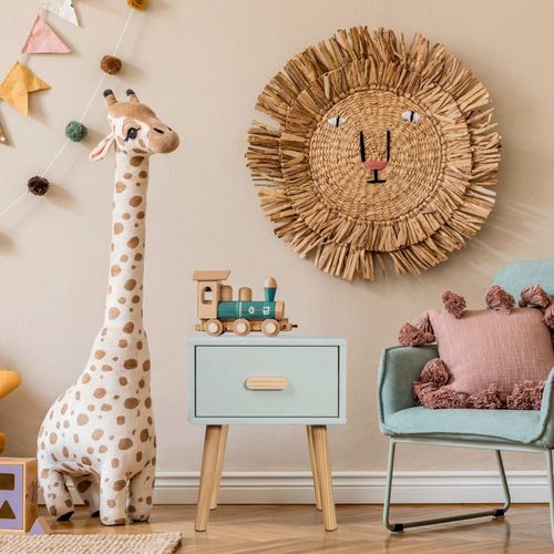Table De Chevet Pour Enfants Verte Avec 1 Tiroir