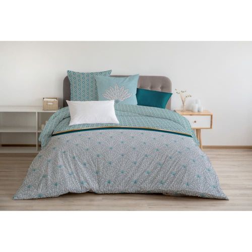Parure De Couette 100% Coton Vert 240x260 Cm