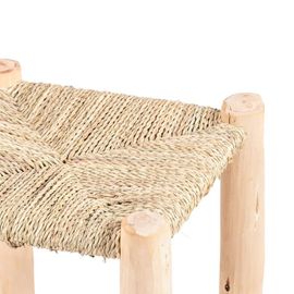 Tabouret De Bar - Tabouret Haut En Bois Et En Corde 63x34x35
