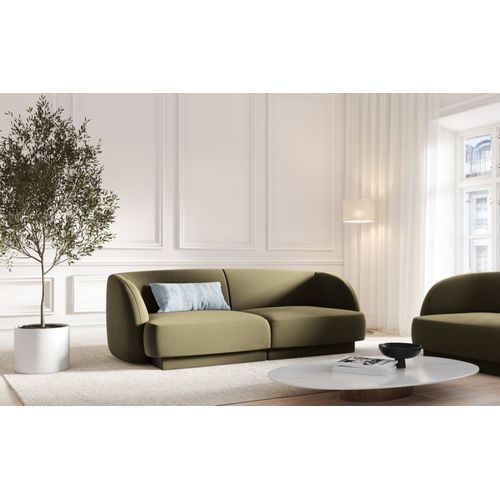 Canapé 2 Places En Tissu Velours Vert