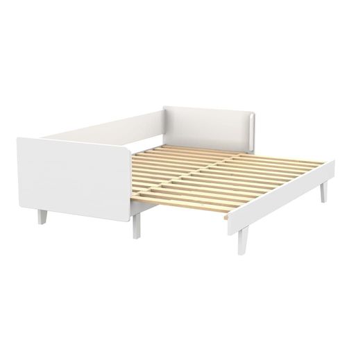 Pack Lit Gigogne Avec Matelas Bois Massif Blanc 80x200 Cm