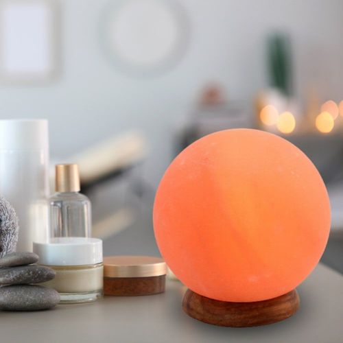 Lampe Moon 1,9kg En Cristal De Sel D'himalaya Éclairage D'ambiance
