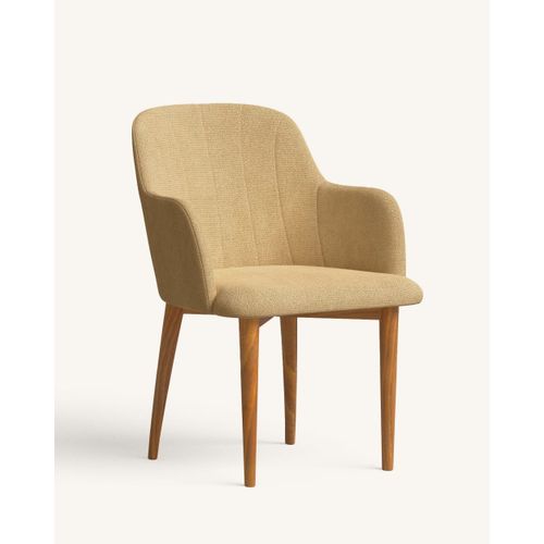 Chaise Avec Tissu Recyclé Fabriqué À La Main Couleur Moutarde