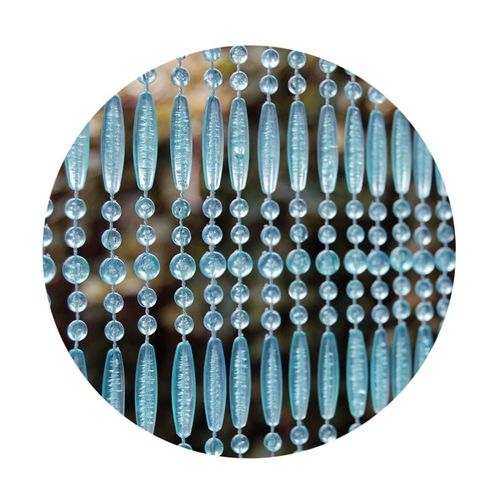 Rideau De Porte En Perles Bleues Et Transparentes Frejus 90x210 Cm