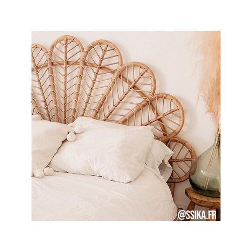Tête De Lit En Rotin Naturel Sola Sommier 90 Cm
