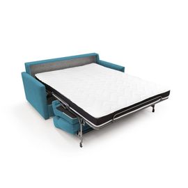 Canapé Lit Convertible En Tissu Imperméable 176 Cm Bleu Ciel