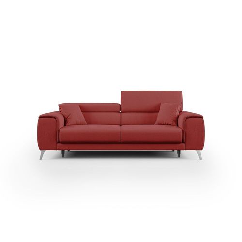 Canapé Avec Assises Coulissantes En Tissu 185 Cm Rouge