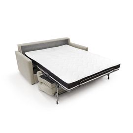 Canapé Lit Convertible En Tissu Imperméable 196 Cm Crème