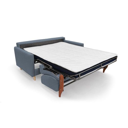 Canapé Lit Convertible En Tissu Imperméable 180 Cm Bleu