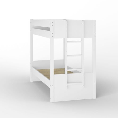 Lit Superposé Bois Massif Blanc 90x190 Cm
