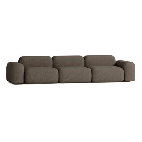 Canapé Modulable 5 Places En Tissu Marron
