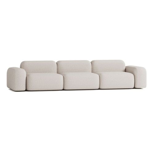Canapé Modulable 5 Places En Tissu Beige