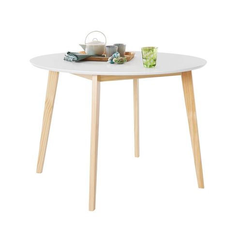 Table À Manger En Effet Pin Blanc 4 Personnes D105