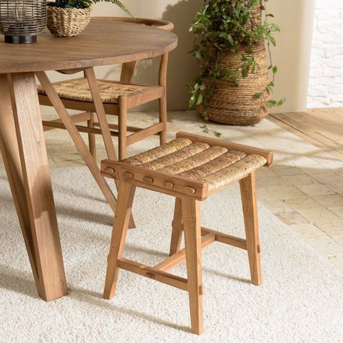 Tabouret Assise En Tissage D'abaca Naturel
