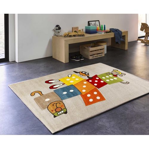 Tapis Marelle Enfant Motif Animaux Multicolore 133x200