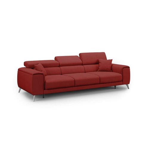Canapé Avec 3 Assises Coulissantes 260 Cm Rouge
