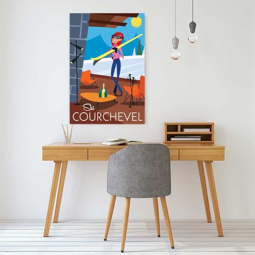 Tableau ski à courchevel imprimé sur toile 40x60 cm