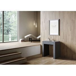 Console Extensible 78x47/299 Cm Effet Bois Anthracite