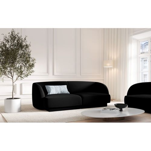 Canapé 2 Places En Tissu Velours Noir