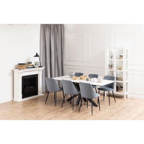 Table Rectangulaire En Céramique L200 Blanc Marbre