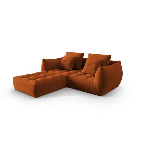 Canapé Modulaire 3 Places En Velours Terracotta
