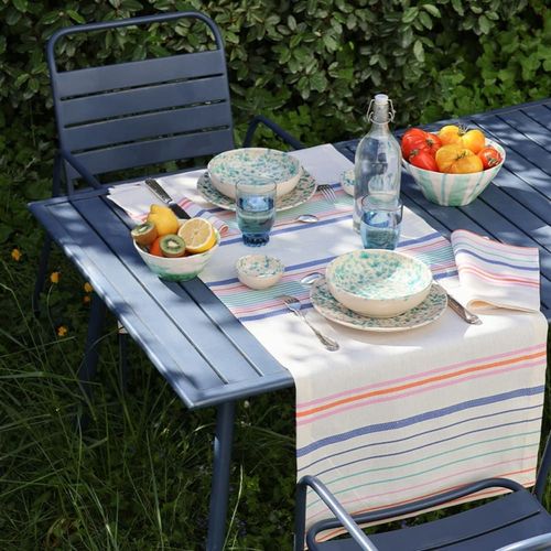 Serviette De Table En Lin Et Coton Multicolore 50x50