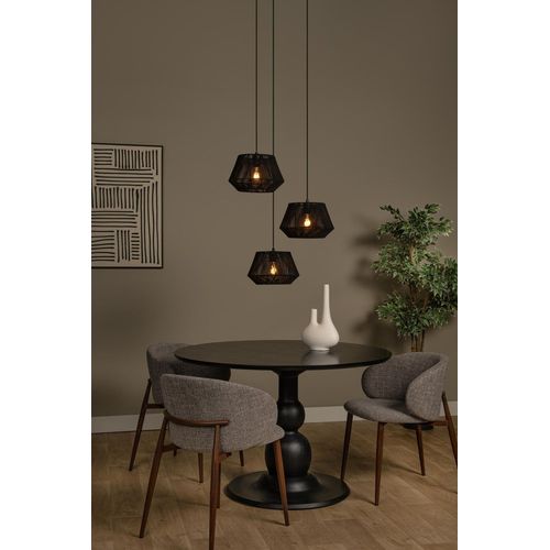 Suspension Coton 3 Lumières Noir