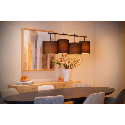 Suspension Coton 4 Lumières Noir