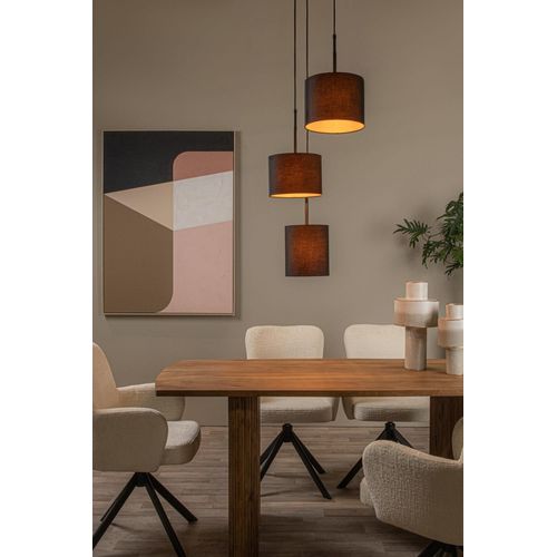 Suspension Coton 3 Lumières Noir