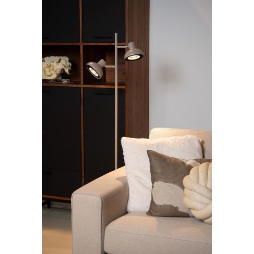 Lampadaire Métal 2 Lumières Crème