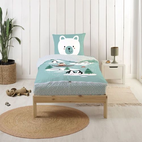 Parure De Lit Enfant Sans Couette Motif Igloo 90x190cm