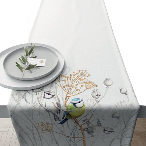 Chemin De Table En Coton Oiseaux