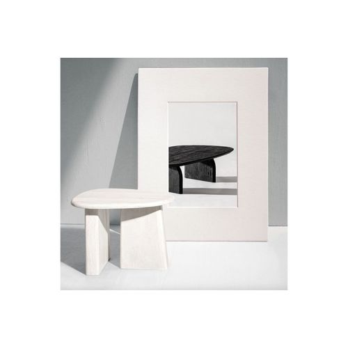 Table Basse De Salon Galet En Bois De Manguier L60 Beige