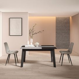 Table À Manger Effet Bois Ciment 140x90x75cm