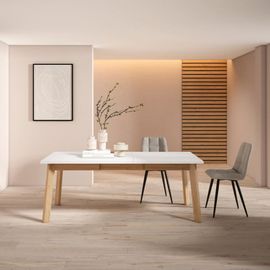 Table À Manger Effet Bois Blanc 194x90x75cm