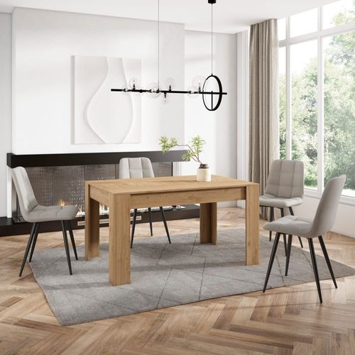 Table À Manger Effet Bois De Chêne 140x90x76cm