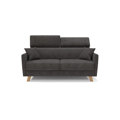 Canapé Convertible Avec Têtières Réglables 200 Cm Noir